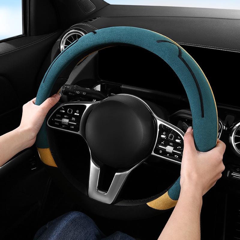 

Cartoon Model New Furry Car Steering Wheel Cover Universal Fit Warm Cozy StyleJ