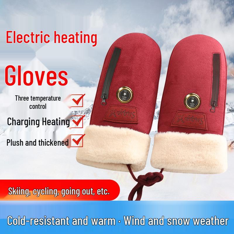 Rechargeable Heated Gloves for Winter - Windproof, Self-Heating, Ideal for Motorcycle Riding