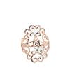 Purple Gold Color Gold Wide-Faced Hollow Female Simple Classic Korean Version Temperament Rose Gold-Plated Live Mouth Design Ring