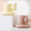 300ml Creative Ceramic Coffee Cup Saucer Home Colorful Breakfast Milk Mug Afternoon Camellia Flower Tea Cup Birthday Gifts New