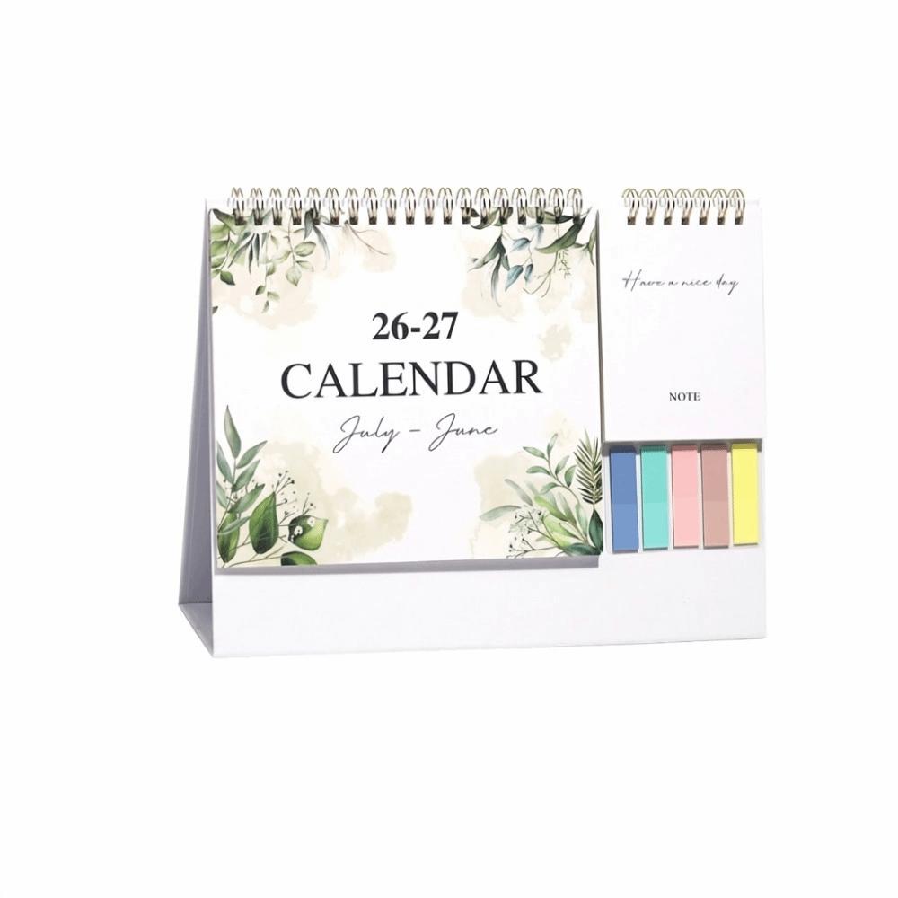 Thick Paper Desktop Calendar Portable Standing Flip Calendar English Calendar  Time Management