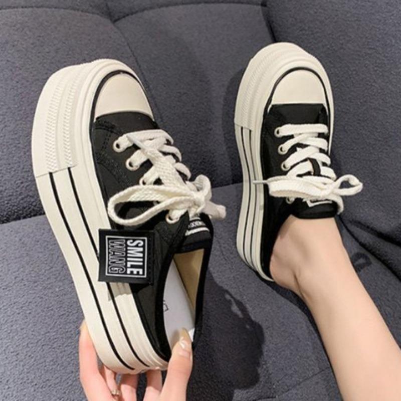 Summer New Thick Slippers Fashion Casual Women Sandals Canvas Bottom Heightening Shoes Female Indoor Women Low Sneakers