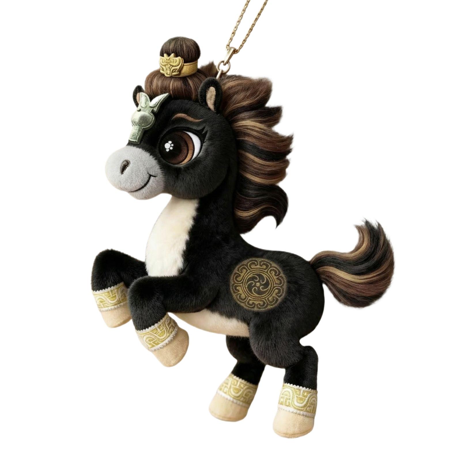 

Маскот Года Лошади на Весенний Фестиваль Модный Игрушечный Брелок-Подвеска для Сумки Брелок Новогодний Подарок One Size чёрный
