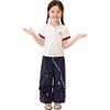 LUSON Girls' Summer Henry Collar Color-block Short Sleeve T-shirt