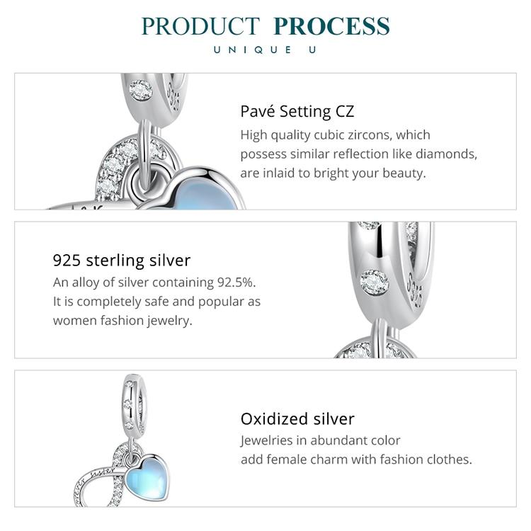 Cheap BAMOER 925 Sterling Silver Eternal Sisterhood Hanging Bead Forever  Sister Pendant Charms for Women | Joom