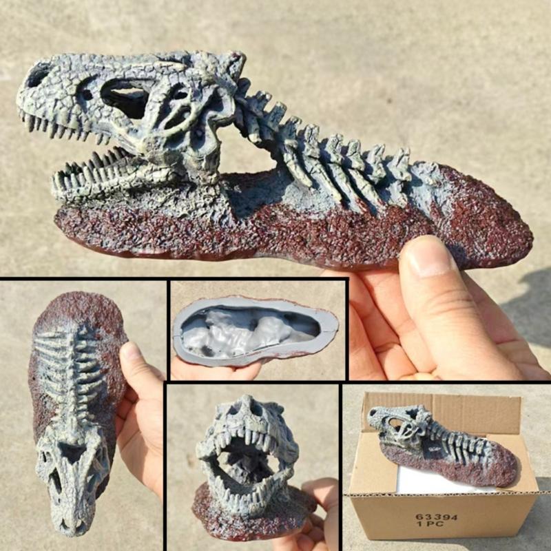 Jurassic Themed Reptiles Shelter Decoration for Amphibians and Crawling Pet Enclosures Resins Hideaways