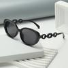 New Fashion Cat Eye Sunglasses Women Trendy Chain Temple Personalized Design 77111