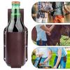 Funda Protectora de Cuero para Botella de Cerveza Colgante de la Cintura Creativa Portátil Montañismo Exterior Lata Manga de Cuero para Taza Riñonera