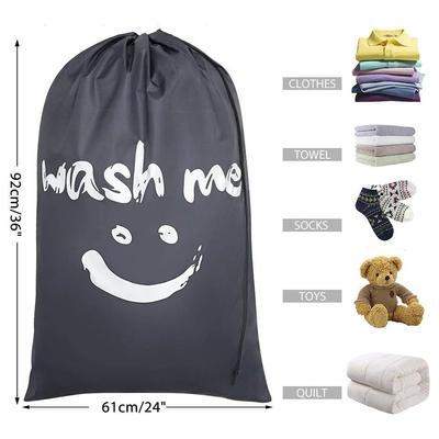 צורת חיוך שקית כביסה ניילון Wash Me לאחסון נסיעות פאוץ מכונת כביסה בגדים מלוכלכים ארגונית כביסה שקית שרוך