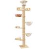 Cat Tree Floor To Ceiling Cat Tree Height Adjustable Cat Tower 7 Tier Hemp Scratching Post High Sturdy Cat Activity Tree Cat Scratching Post