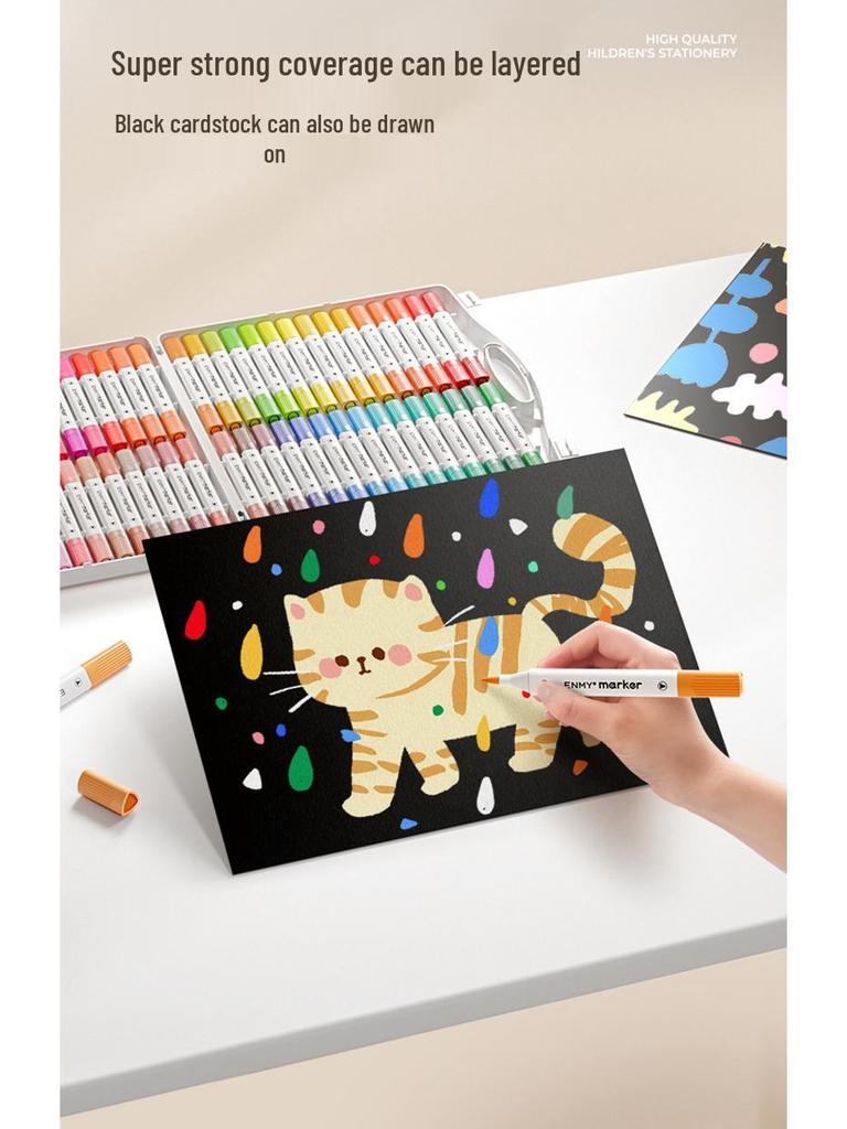 Enmi Double-Headed Washable Acrylic Marker for Students - Soft & Hard Tips