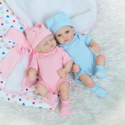 NPK Súprava dvojčiat pre bábiky 26 cm Mini Reborn Všetky vinylové bábiky Krásne hračky pre deti ako darček k narodeninám