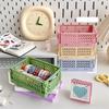 Mini Baskets Desktop Foldable Storage Box Student Stationery Shelf Sundries Cosmetics Storage Basket Home Storage Organization