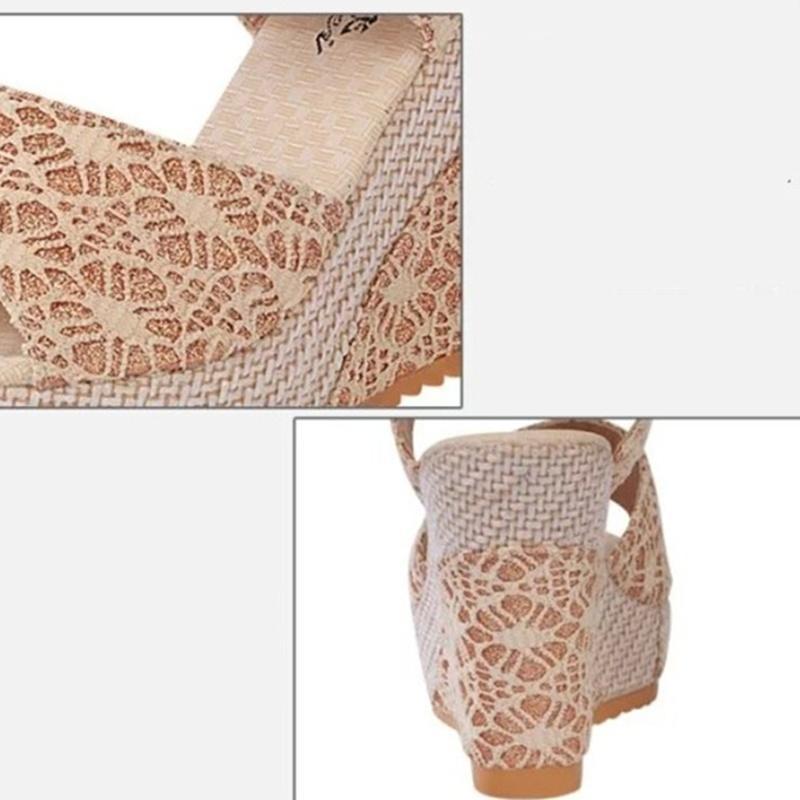 Kvinner Sko sommer Åpen tå Fiskehode Høye hæler Kilesandaler