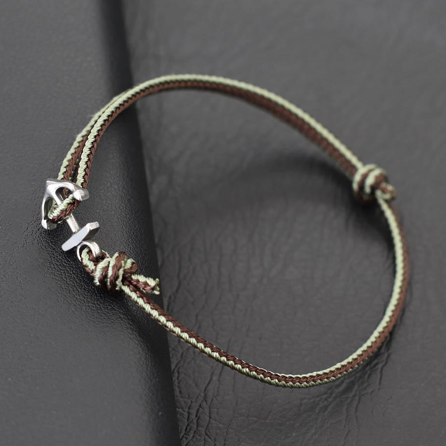 Novel Anchor Bracelet For Men Grade A 3mm Ethnic Thin Marine String Braslet Handmade Adjustable Beach Surfing Nautical Braclet