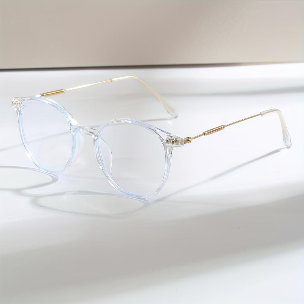 Women's Full-Frame Metallic Retro Clear Lens Glasses Fashion Accessories for Daily Commute and Photo Shoots