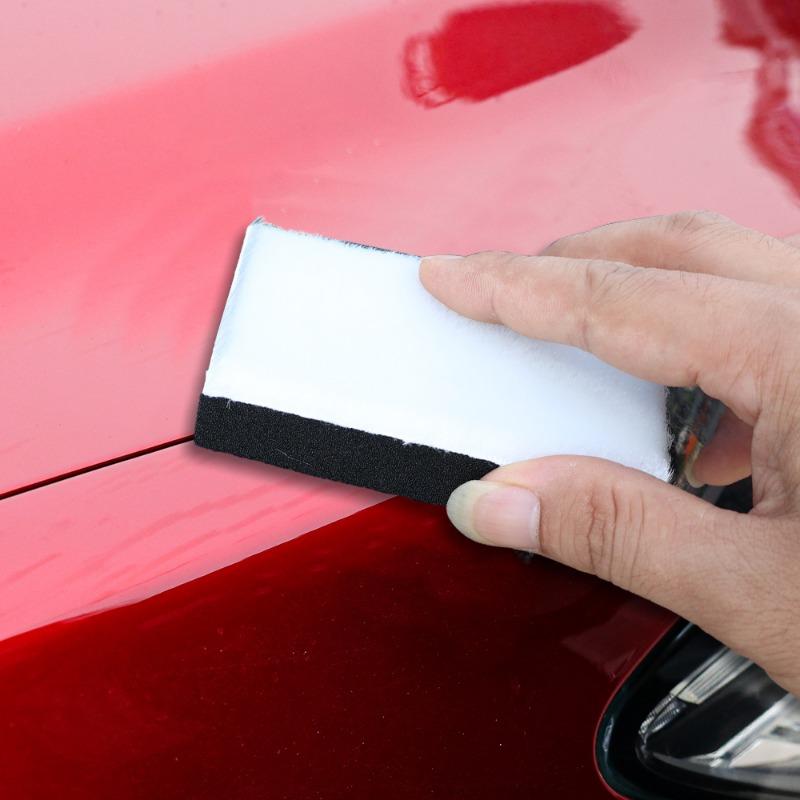 Car Double-side Cleaning Sponge Wipe Multifunctional White Nanofiber Scrubbing Pad Automotive Interior Detailing Cleaning Block