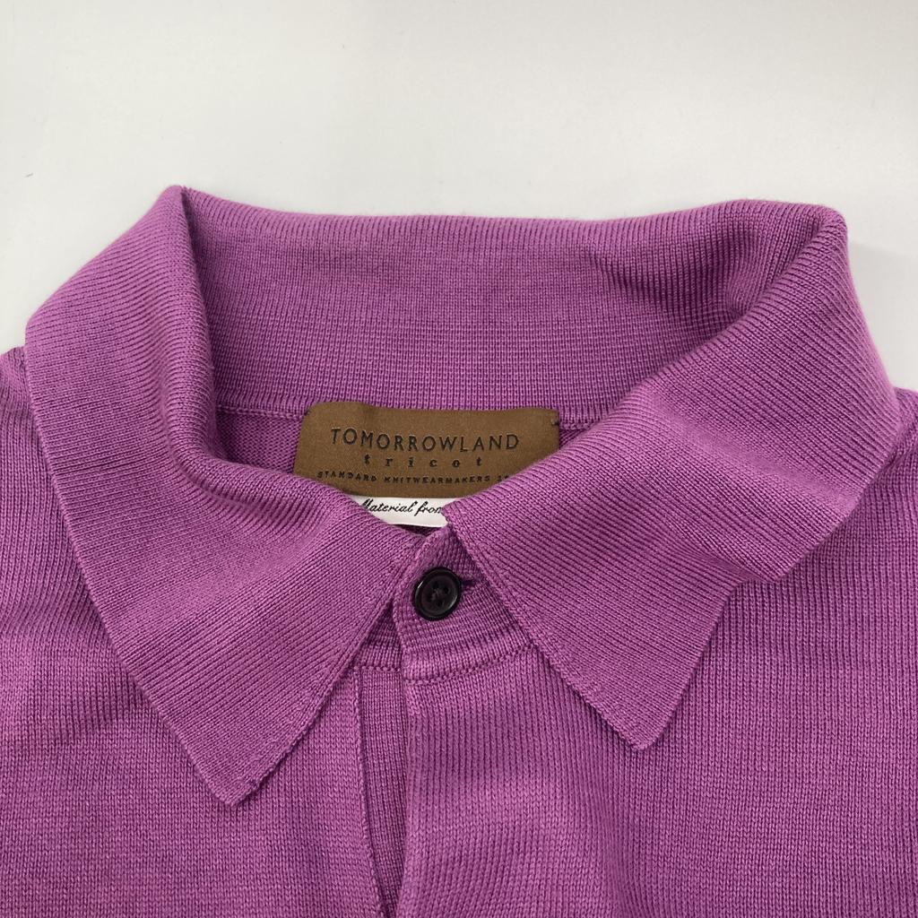 TOMORROWLAND 61-02-12-02002 Purple Silk Cotton Knit Polo Shirt SESIA tops M purpleUsed
