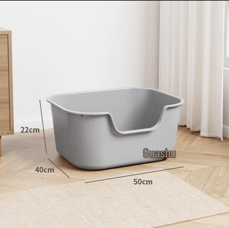 Semi-Enclosed Large Detachable Plastic Cat Litter Box