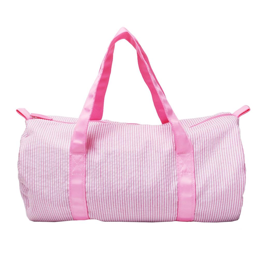 Personalized Duffel Bag, Seersucker Duffle Bag With Name, Travel Bag Custom Bag Small Sports Gym Ballet Bag