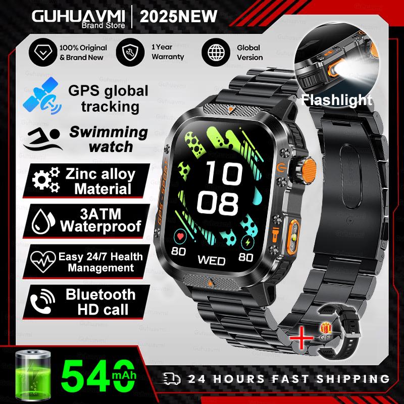 New Outdoor Sport GPS Position Smart Watch Men 10ATM Waterproof Compass Altimeter Bluetooth calling Fitness Smart Watch