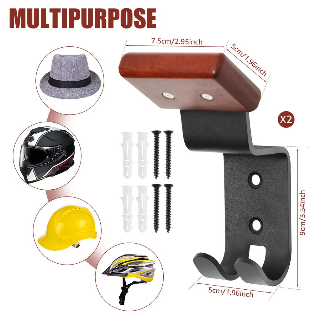 1/2Pcs New Motorcycle Helmet Rack Versatile Hanger Solid Helmet Holder with Hook Home Wall Mount Motorcycle Helmet Display Stand