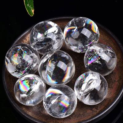 Natural Rainbow Clear Crytsals Ball Quartz Gemstones Jewelry Diy  Gift