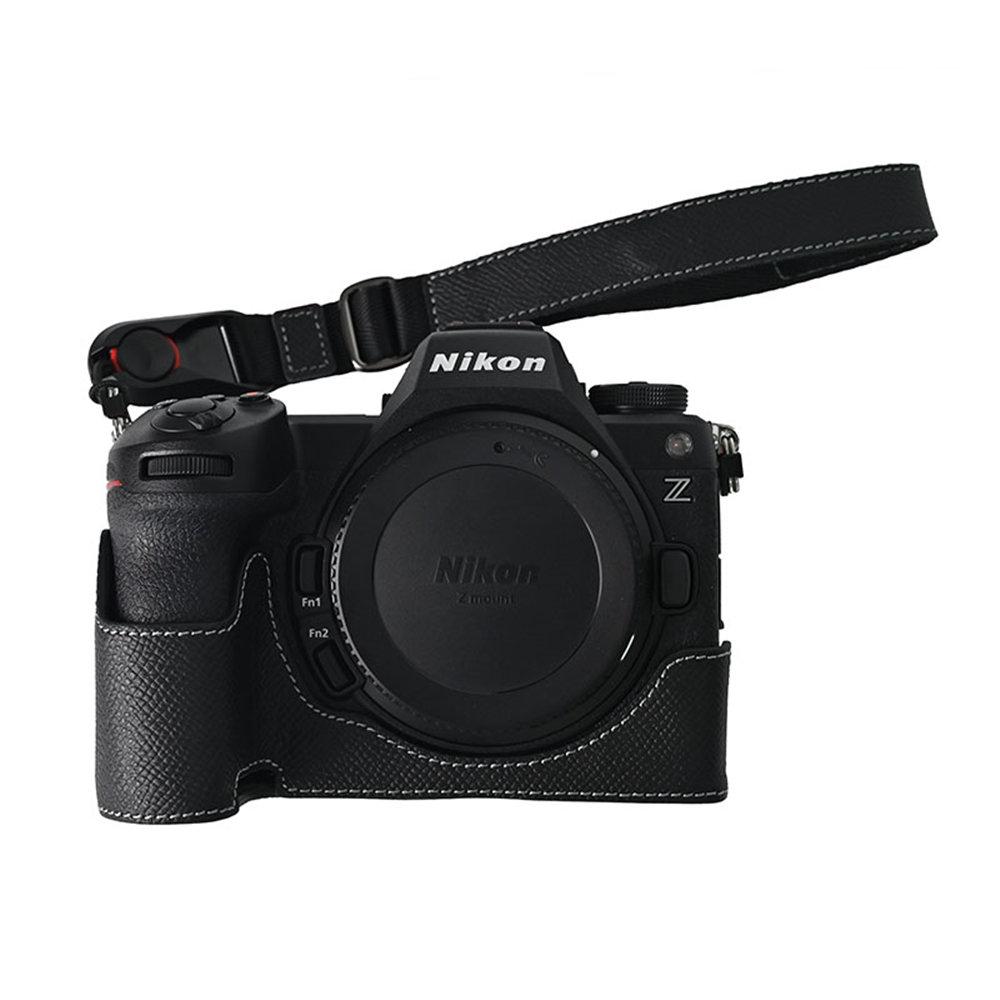 

Z6III Palm Print Genuine Leather Camera Half Body Case For Nikon Z6III Z63 Battery Opening Bottom Cover With Strap