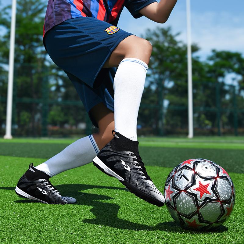 2024 Men's Soccer Shoes Large Size Ultralight Football Boots Boys Sneakers Non-Slip AG/TF Soccer Cleats Ankle Boots Unisex