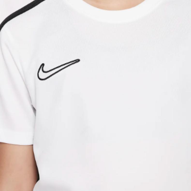 Nike Dri-FIT Academy 23 Color Block Logo Embroidered Crew Neck Sports T-Shirt Kids Tops White DX5482-100