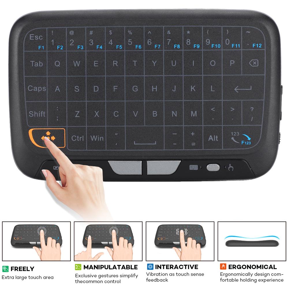 2.4Ghz Mini Wireless Keyboard With Touchpad, Whole Panel Multi Touch Controll Touchpad