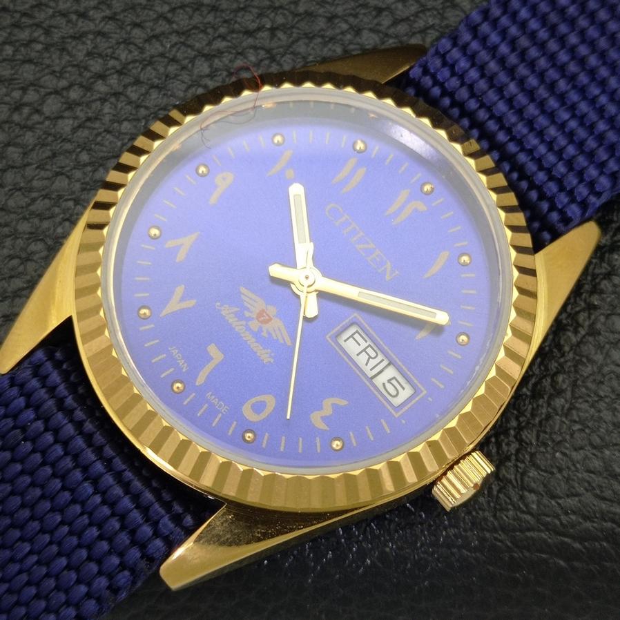 RENOVOVANÉ JAPONSKÉ CITIZEN AUTOMATIC 8200 PÁNSKÉ ARABICKÉ HODINKY S BLUE CIFERNÍKEM a427234-2
