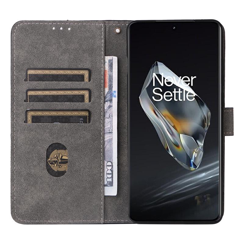 OnePlus 12R/OnePlus Ace 3 5G Leather Phone Case with Card Holder, Stand, and Lanyard.