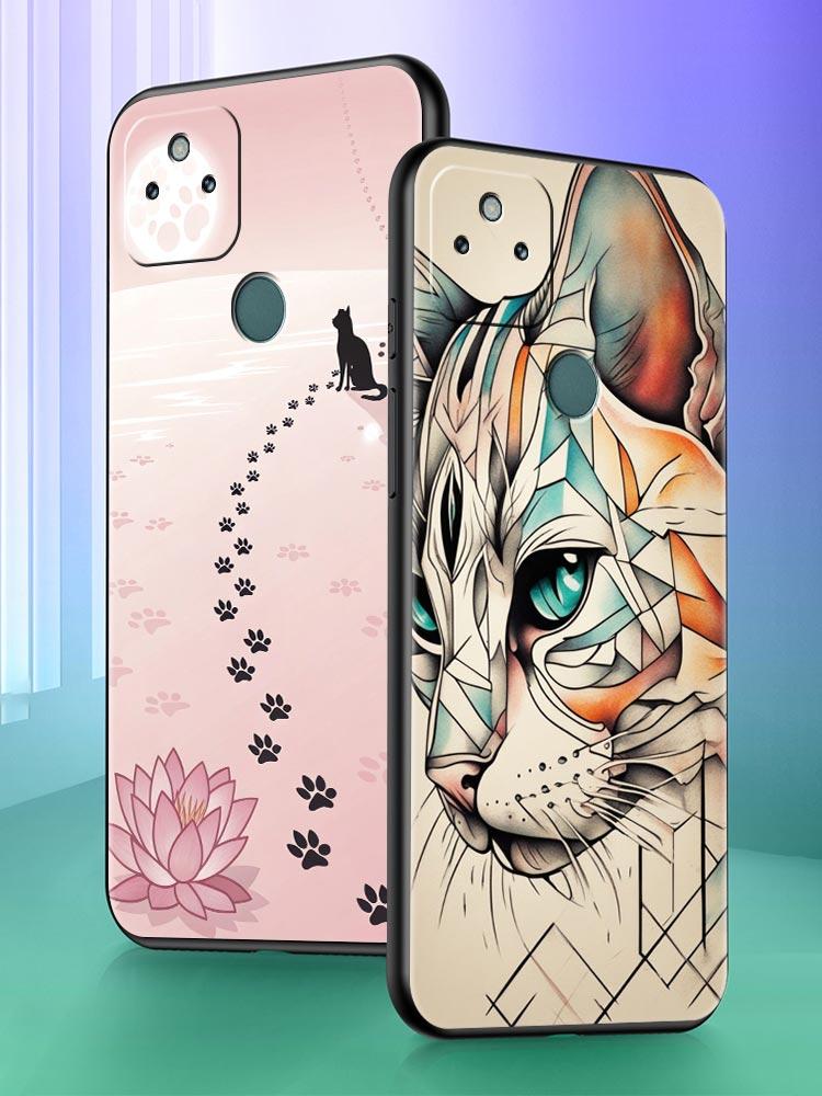 Abstract Creative Cat Line Pattern Phone Case Cover for Google Pixel 10 9 8 7 6 9A 8A 7A 6A Pro Shockproof Soft TPU 10 Pro XL