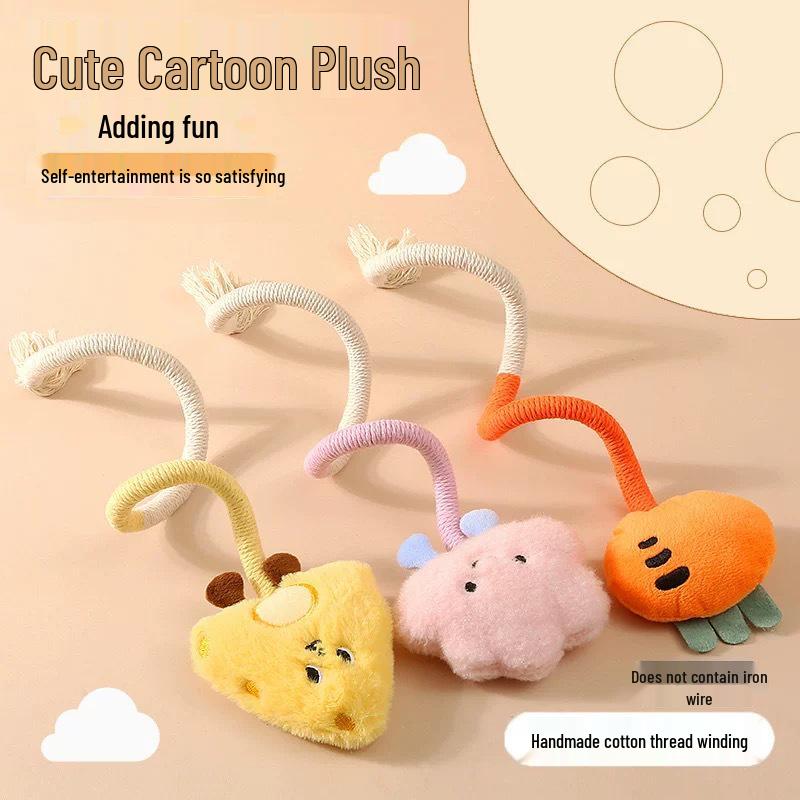 Plush Cat Chewing Teething Toy for Stress Relief and Entertainment