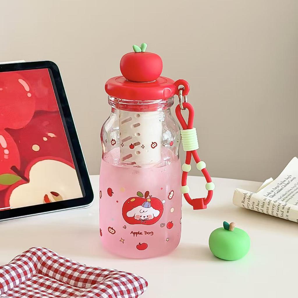 Portable Large Capacity Straw Cup for Girls - Floral Design