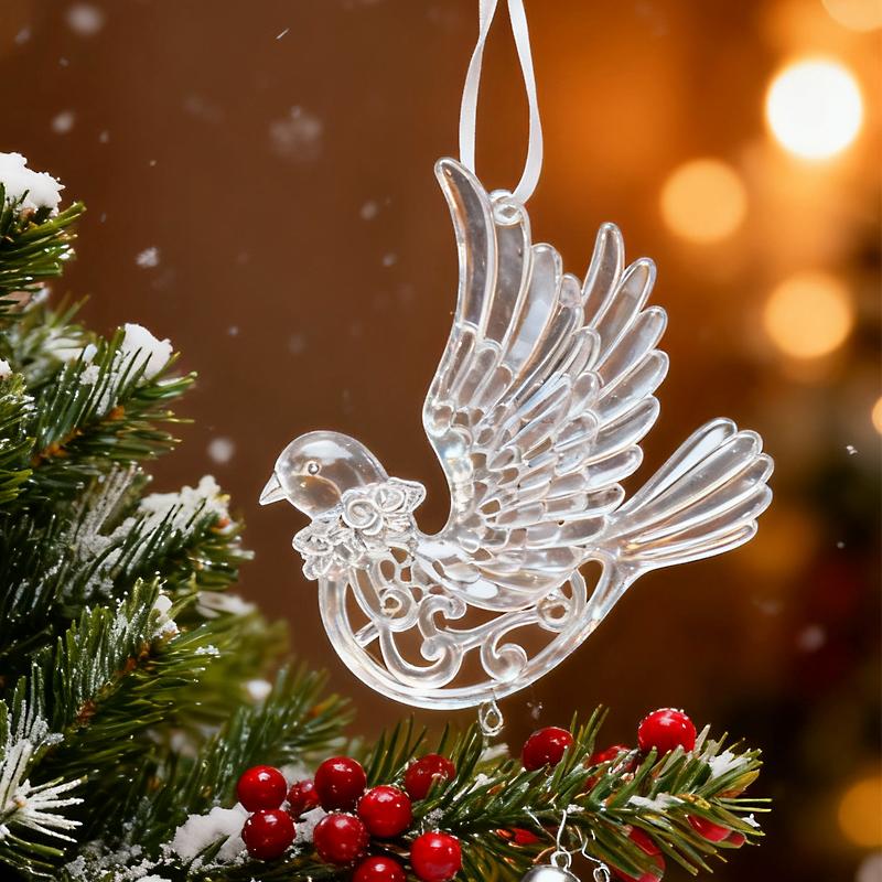 1/3pcs Acrylic Christmas Ornaments Flying Unicorn Elk Snowflake Xmas Tree Hanging Pendants 2026 New Year Home Decoration Gifts
