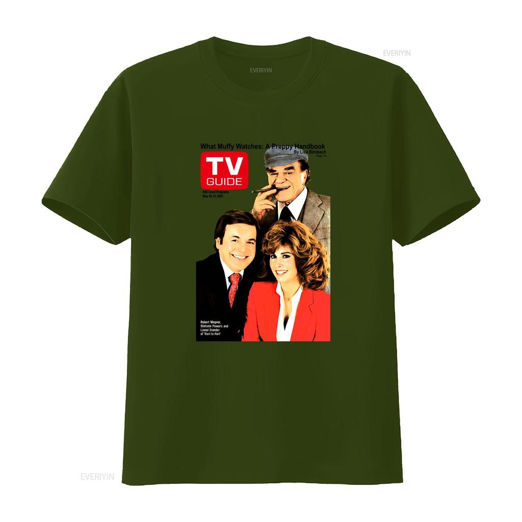 Retro Vintage Hart To TV Series Guide Cover Print Casual T Shirt Vintage Washed Soft Streetwear Designer Clothes Comfortable