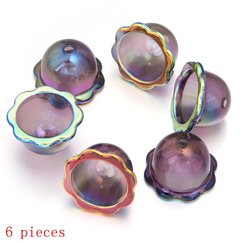 DIY Keychain Jewelry 6 24Pcs Transparent Wind Bell Acrylic Beads Multiple Sizes for Bracelet Necklace Hanging Decoration