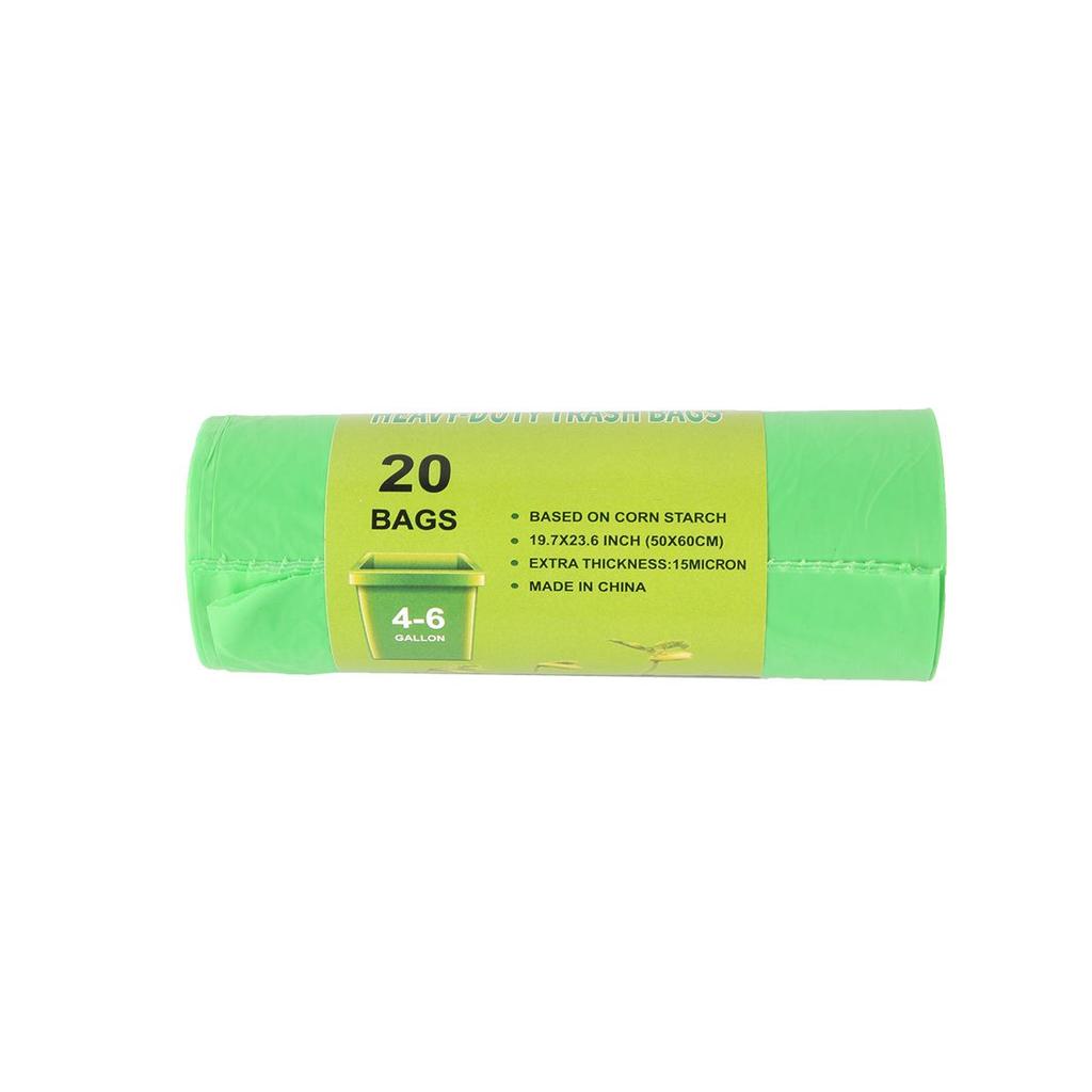 PLA Corn Starch Biodegradable Compostable Trash Bags for Kitchen & Household flat opening