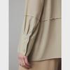Women's Loose-Fit Silk Shirt - 2025 Spring/Summer, 100% Double Crepe Mulberry Silk, Color-Block Design