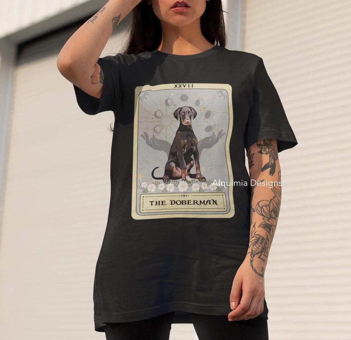 Red Doberman Tarot Card Shirt - Gifts for Doberman Owners 4XL