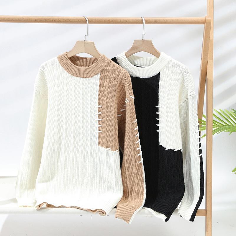 Hot sale, popular, new casual crew neck sweater in autumn and winter, bottom knitted sweater, large size loose sweater.