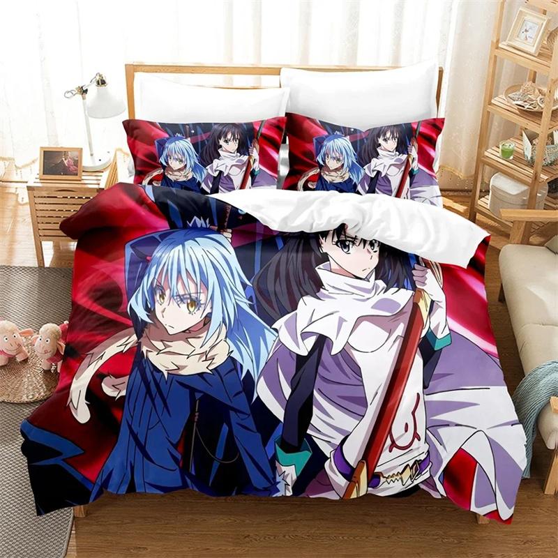Anime Bedding Set That Time I Got Reincarnated As A Slime Rimuru Kids Gift Duvet Cover Pillowcases Queen King Single Size