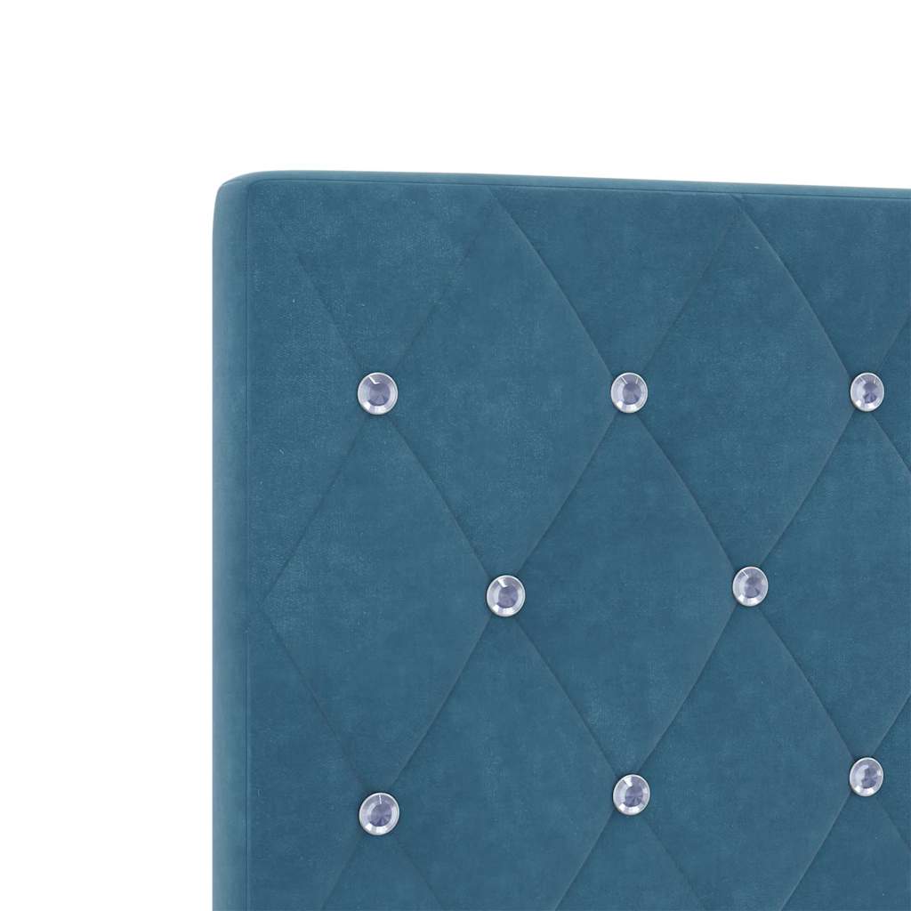 Box Spring Bed with Headboard Dark Blue 140 x 190 cm Velvet