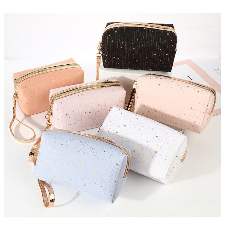 

**2025 Star Octagonal Rain Silk Cosmetic Bag - Portable & Stylish**