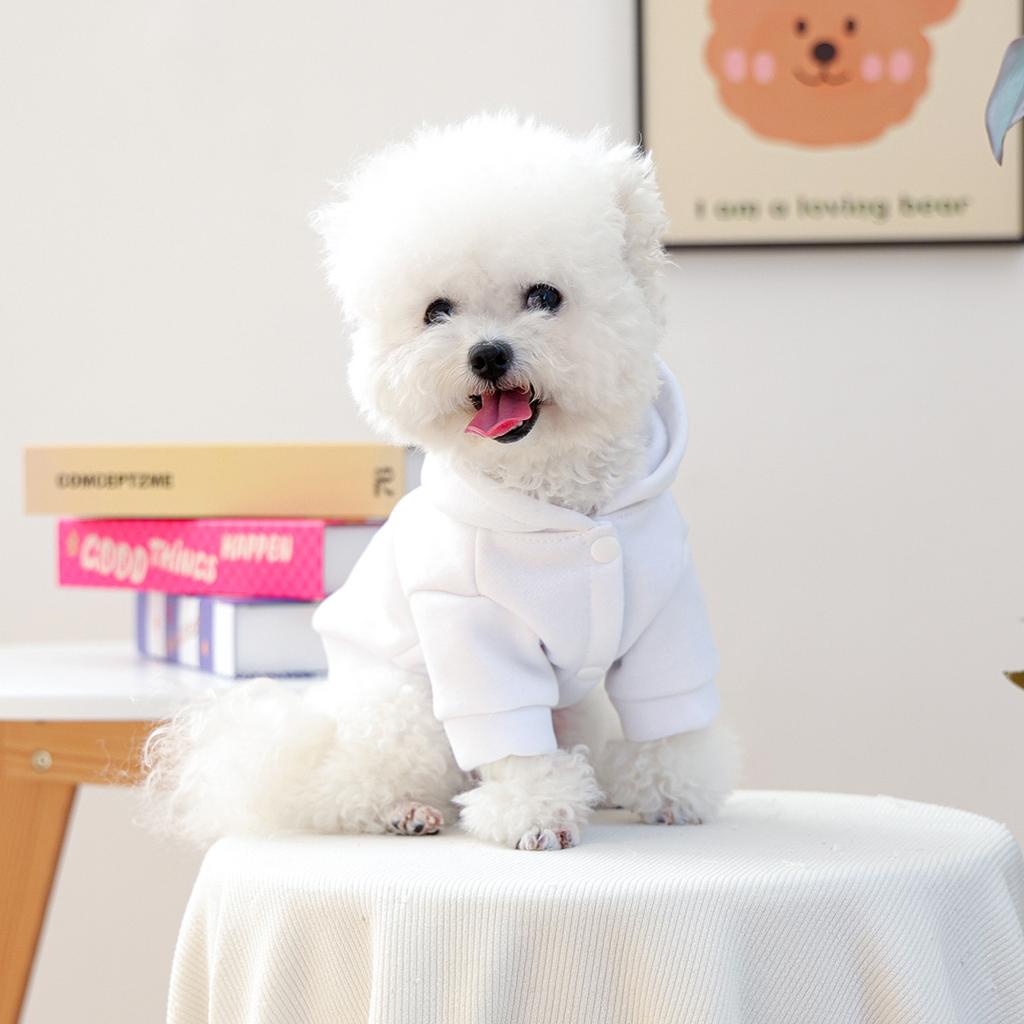 Pet clothes autumn and winter new small dog puppies happy dog cat warm comfortable cool sweater - white rabbit