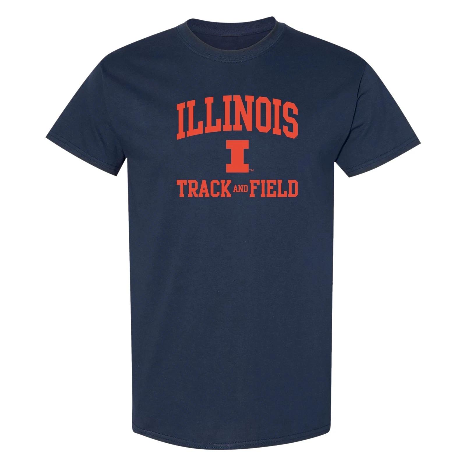 Illinois Arch Logo Track & Field T-Shirt - Navy L