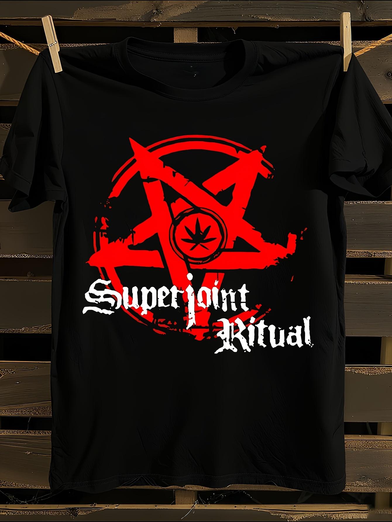 s Black and White Gothic Occult T-shirt L