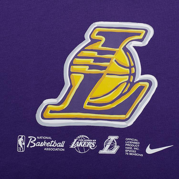 Nike T-Shirt Youth NBA Los Angeles Lakers Casual Breathable Sports Crew Neck Short Sleeve Kids Tops Purple 3Z2B7SBNH-LAK